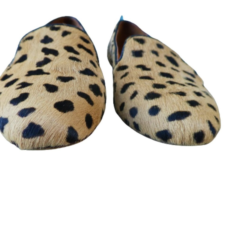 Madewell Frances Loafers Animal Print Leopard Calf Hair Flats Chunky Comfort 9 - Picture 3 of 9